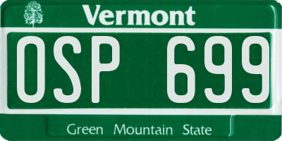 VT license plate OSP699