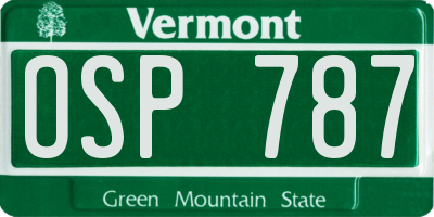 VT license plate OSP787