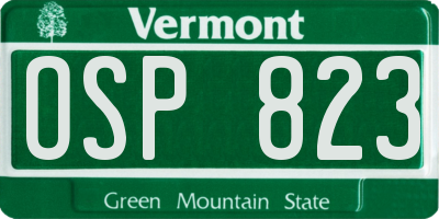 VT license plate OSP823