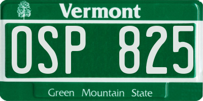 VT license plate OSP825