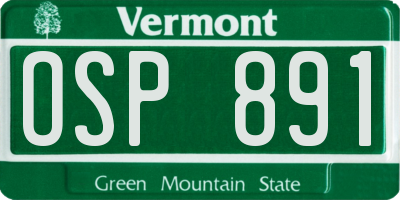 VT license plate OSP891