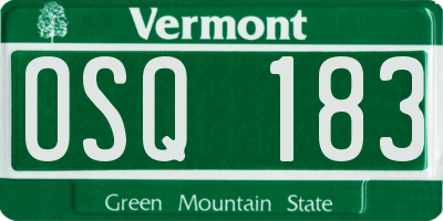 VT license plate OSQ183
