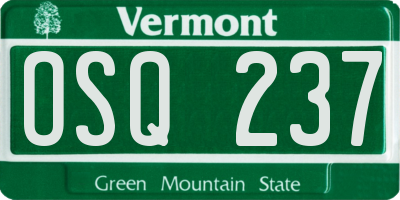 VT license plate OSQ237
