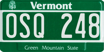 VT license plate OSQ248