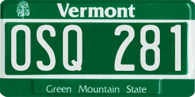 VT license plate OSQ281