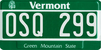 VT license plate OSQ299