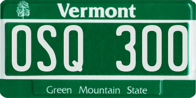 VT license plate OSQ300