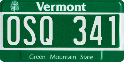 VT license plate OSQ341