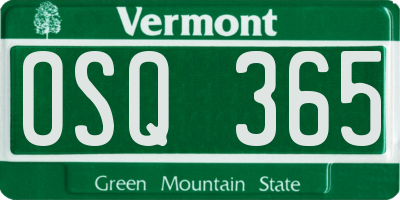 VT license plate OSQ365