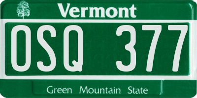 VT license plate OSQ377