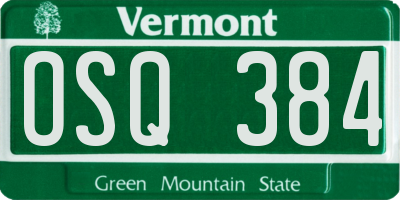 VT license plate OSQ384