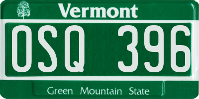 VT license plate OSQ396