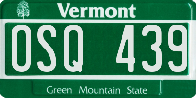 VT license plate OSQ439