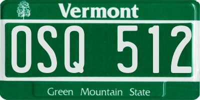 VT license plate OSQ512