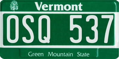 VT license plate OSQ537