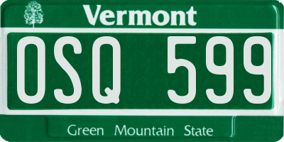 VT license plate OSQ599