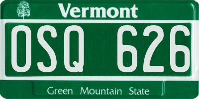 VT license plate OSQ626