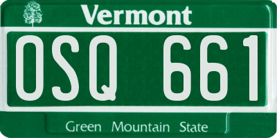 VT license plate OSQ661