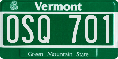VT license plate OSQ701