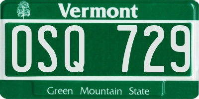 VT license plate OSQ729