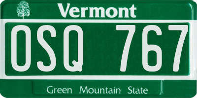 VT license plate OSQ767