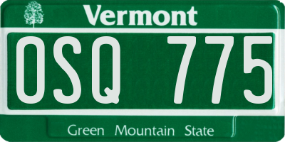 VT license plate OSQ775