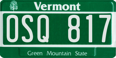 VT license plate OSQ817