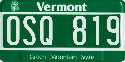 VT license plate OSQ819