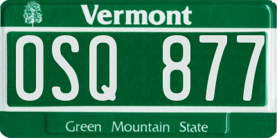 VT license plate OSQ877