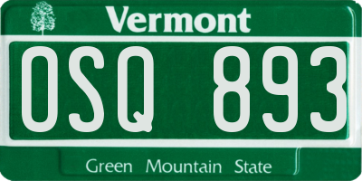 VT license plate OSQ893