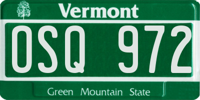 VT license plate OSQ972