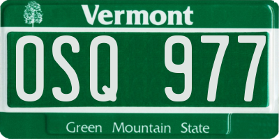 VT license plate OSQ977