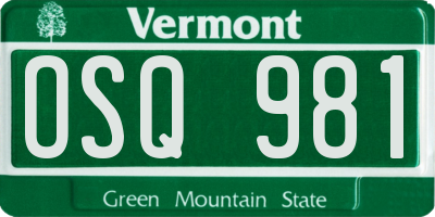 VT license plate OSQ981