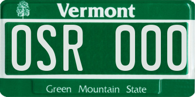 VT license plate OSR000