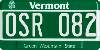 VT license plate OSR082