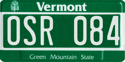 VT license plate OSR084