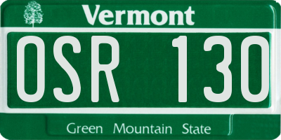 VT license plate OSR130