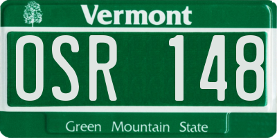 VT license plate OSR148