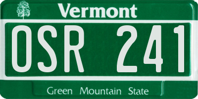 VT license plate OSR241