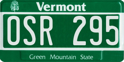 VT license plate OSR295