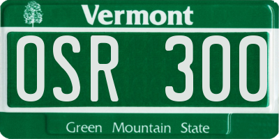 VT license plate OSR300