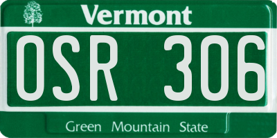 VT license plate OSR306
