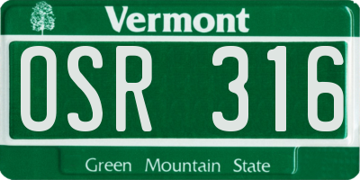 VT license plate OSR316