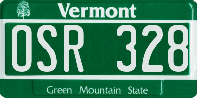 VT license plate OSR328