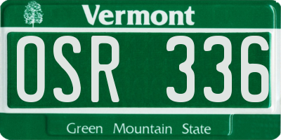 VT license plate OSR336