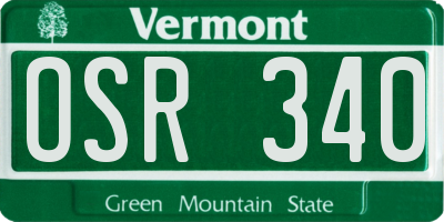 VT license plate OSR340