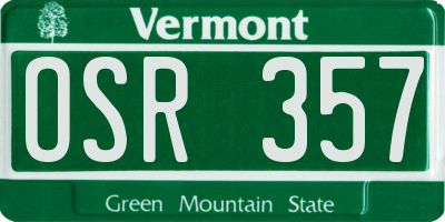 VT license plate OSR357