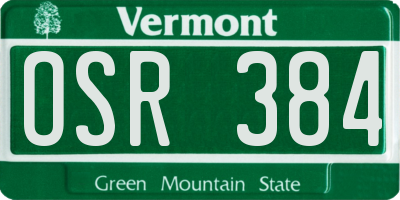 VT license plate OSR384