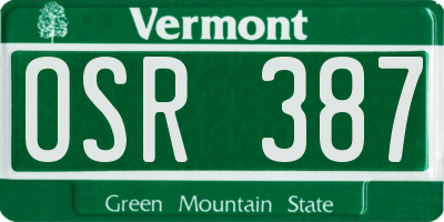 VT license plate OSR387