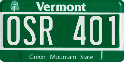 VT license plate OSR401